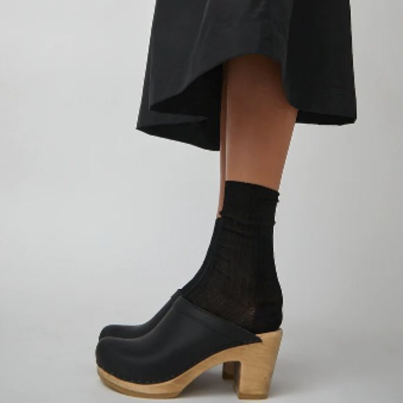 No.6 Old School Clog on High Heel in Black - Picture 4 of 10